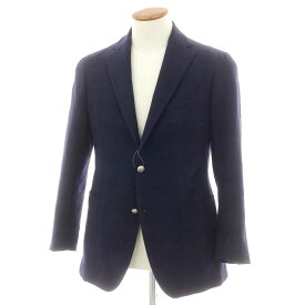 【中古】タリアトーレ TAGLIATORE ウール チェック織 テーラードジャケット ネイビー【サイズ46】【A/W】【状態ランクB】【メンズ】[BPD]