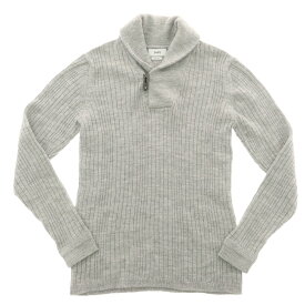 【中古】シップス SHIPS ウール リブ ショールカラー プルオーバーニット ライトグレー【サイズS】【A/W】【状態ランクC】【メンズ】[PO20]