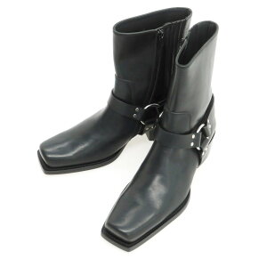 【新品】ディースクエアード DSQUARED2 レザー リングブーツ ブラック【サイズ43】【S/S/A/W】【状態ランクN】【メンズ】