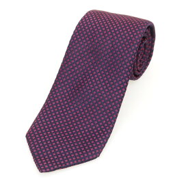 【SALE10%OFF/返品不可】【中古】ルイジ ボレッリ Luigi Borrelli シルク 小紋柄ネクタイ ネイビーxレッド【S/S/A/W】【状態ランクB】【メンズ】 CPD