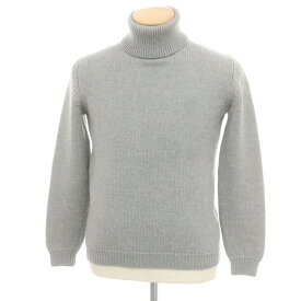 【中古】ロベルトコリーナ ROBERTO COLLINA ミドルゲージ ウール タートルネック プルオーバーニット ライトグレー【サイズ46】【A/W】【状態ランクB】【メンズ】[PO20]