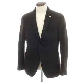 【中古】ラルディーニ LARDINI ウールナイロン テーラードジャケット ダークブラウンxブラック【サイズ50】【A/W】【状態ランクC】【メンズ】