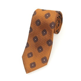 【中古】フランコバッシ FRANCO BASSI シルク 無地ネクタイ オレンジxブラウン【S/S/A/W】【状態ランクA】【メンズ】