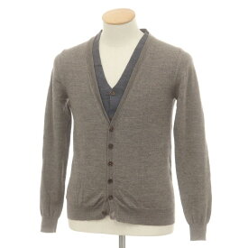 【中古】マッシモ レベッキ MASSIMO REBECCHI ウール レイヤード風 カーディガン ウォームグレー系【サイズ48】【A/W】【状態ランクC】【メンズ】
