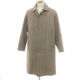 【中古】タリアトーレ TAGLIATORE Brilla per il gusto別注 ウール チェック ステンカラーコート グレーxブラウン【サイズ46】【A/W】【状態ランクA】【メンズ】[BPD]
