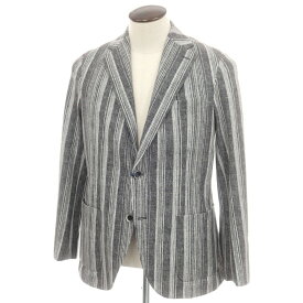 【新品】チルコロ1901 CIRCOLO 1901 コットンジャージー ストライプ カジュアルジャケット グレーxホワイト【サイズ50】【S/S】【状態ランクN】【メンズ】