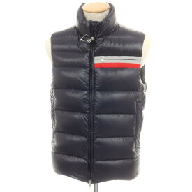 【SALE/返品不可】【中古】モンクレール MONCLER ナイロン ダブルジップ ダウンベスト ブルゾン ネイビー【サイズ1】【A/W】【状態ランクB】【メンズ】 [APD]