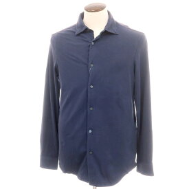 【新品アウトレット】ヤコブコーエン JACOB COHEN コットンジャージー カジュアルシャツ ネイビー【サイズL】【S/S/A/W】【状態ランクN-】【メンズ】