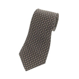 【中古】ジムトンプソン JIM THOMPSON シルク エレファント プリント ネクタイ ネイビーxブラウン【S/S/A/W】【状態ランクA】【メンズ】