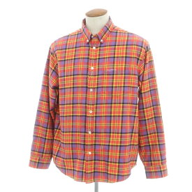 【中古】シュプリーム Supreme 2025年秋冬 Plaid Flannel Shirt チェック ボタンダウン カジュアルシャツ オレンジxパープル【サイズM】【S/S/A/W】【状態ランクB】【メンズ】[CPD]