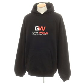 【中古】バレンシアガ BALENCIAGA コットン スウェット オーバーサイズ プルオーバー パーカー ブラック【サイズS】【S/S/A/W】【状態ランクA】【メンズ】[BPD]