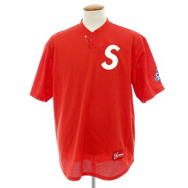 【中古】シュプリーム Supreme 2025年春夏 S Logo Baseball Henley ポリエステル 半袖Tシャツ レッド【サイズM】【S/S】【状態ランクA】【メンズ】[EPD]