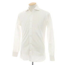 【中古】ボリエッロ BORRIELLO コットン ワイドカラー ドレスシャツ ホワイト【サイズ37】【S/S/A/W】【状態ランクC】【メンズ】