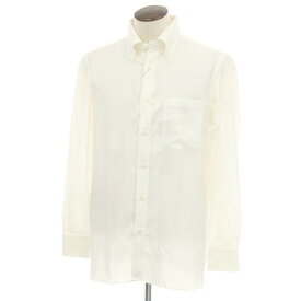 【中古】ルイジ ボレッリ Luigi Borrelli コットン ボタンダウン ドレスシャツ オフホワイト【サイズ42】【S/S/A/W】【状態ランクA】【メンズ】