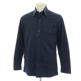 【中古】バグッタ Bagutta コットン シャツブルゾン ネイビー【サイズXS】【S/S/A/W】【状態ランクC】【メンズ】