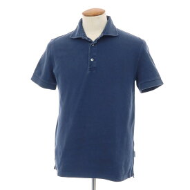 【中古】バランタイン BALLANTYNE コットン 半袖ポロシャツ ライトネイビー【サイズM】【S/S】【状態ランクD】【メンズ】[BPD]