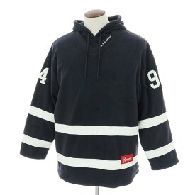 【中古】シュプリーム Supreme 2025年秋冬 Polartec Hooded Hockey Jersey フリース パーカー ブラックxホワイト【サイズL】【A/W】【状態ランクB】【メンズ】