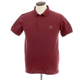 【中古】ラフシモンズ RAF SIMONS ×FRED PERRY コットン 鹿の子 半袖ポロシャツ ワインレッド【サイズL】【S/S】【状態ランクC】【メンズ】[APD]
