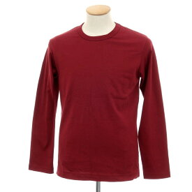 【中古】コムデギャルソンシャツ COMME des GARCONS SHIRT コットン クルーネック 長袖Tシャツ ワインレッド【サイズS】【S/S/A/W】【状態ランクB】【メンズ】