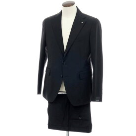 【新品】タリアトーレ TAGLIATORE ストレッチウールポリエステル 2つボタンスーツ ブラック【サイズ50】【S/S】【状態ランクN】【メンズ】