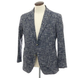 【中古】タリアトーレ TAGLIATORE コットンアクリルナイロン 2B カジュアルジャケット ネイビーxホワイト【サイズ50】【S/S】【状態ランクB】【メンズ】