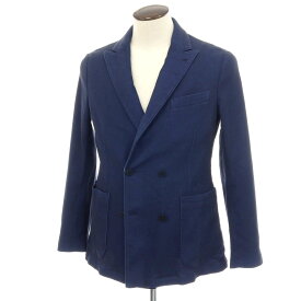 【中古】ファッソナブル Faconnable コットンポリウレタン ダブル4B テーラードジャケット ネイビー【サイズ50】【S/S】【状態ランクB】【メンズ】