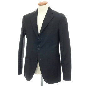 【中古】【未使用】カルーゾ CARUSO リネンウール 3B テーラードジャケット ブラック【サイズ46】【S/S】【状態ランクS】【メンズ】[BPD]
