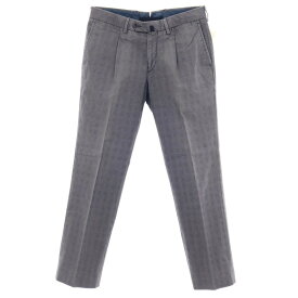 【中古】ラファエル カルーゾ CARUSO Raffaele Caruso コットンナイロン グレンチェック カジュアルスラックスパンツ ネイビー【サイズ46】【S/S】【状態ランクC】【メンズ】[DPD]