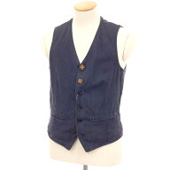 【中古】ラルディーニ LARDINI コットンレーヨン カジュアル系ジレ ベスト ネイビー【サイズ44 REG】【S/…