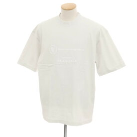 【SALE10%OFF/返品不可】【中古】バレンシアガ BALENCIAGA ダメージ加工 World Food Programme コットン クルーネック 半袖Tシャツ ライトブルーグレー【サイズXS】【S/S】【状態ランクA】【メンズ】[BPD]