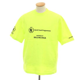 【SALE10%OFF/返品不可】【中古】バレンシアガ BALENCIAGA World Food Programme コットン クルーネック 半袖Tシャツ ネオンライム【サイズS】【S/S】【状態ランクA】【メンズ】[BPD]