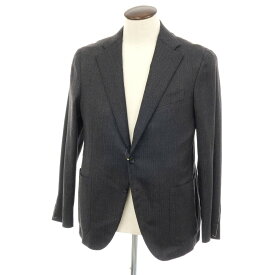 【新品】カナーリ CANALI ストレッチ ウールナイロン ヘリンボーン調 2B テーラードジャケット グレーxブラック【サイズ50】【S/S】【状態ランクN】【メンズ】