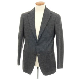 【新品】カナーリ CANALI コットンウールアクリル ジャージー ハウンドトゥース 2B テーラードジャケット グレーxブラック【サイズ46】【S/S】【状態ランクN】【メンズ】