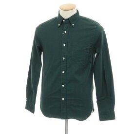 【中古】【未使用】ビームスプラス BEAMS PLUS コットン ボタンダウン カジュアルシャツ ダークグリーン【サイズXS】【S/S/A/W】【状態ランクS】【メンズ】