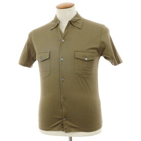 【中古】クルチアーニ CRUCIANI コットン レギュラーカラー 半袖シャツ オリーブ【サイズ46】【S/S】【状態ランクC】【メンズ】