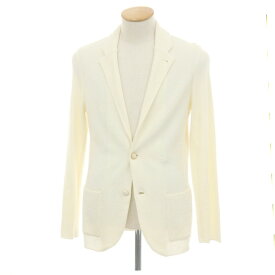 【中古】ラルディーニ LARDINI コットン 2B ニットジャケット オフホワイト【サイズXS】【S/S】【状態ランクB】【メンズ】