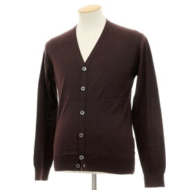 【中古】ジョンスメドレー JOHN SMEDLEY ハイゲージ シーアイランドコットン カーディガン ブラウン【サイズS】【S/S】【状態ランクB】【メンズ】