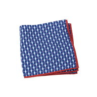 【SALE30%OFF/返品不可】【新品】カナーリ CANALI シルク 両面プリント ポケットチーフ ネイビーxバーガ…