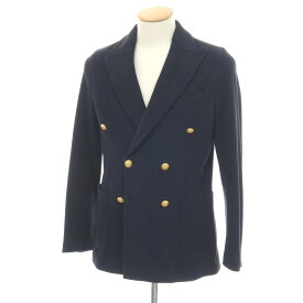 【中古】チルコロ1901 CIRCOLO 1901 裏起毛 コットン ジャージー ダブル6B カジュアルジャケット ネイビー【サイズ42】【A/W】【状態ランクB】【メンズ】