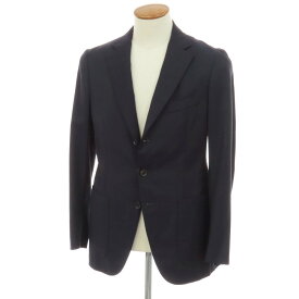 【中古】イザイア ISAIA ウール 3B テーラードジャケット ネイビー【サイズ46 8R】【S/S】【状態ランクC】【メンズ】[BPD]