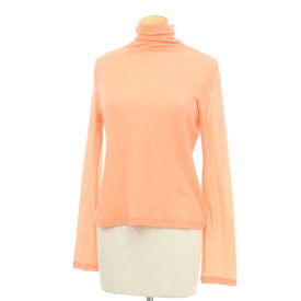 【中古】イッセイミヤケ ISSEY MIYAKE 2024年春夏 PHYLLO ハイネック 長袖Tシャツ サーモン系【サイズ表記なし（L位）】【S/S】【状態ランクA】【レディース】[EPD]