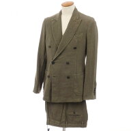 【SALE/返品不可】【新品】ドルモア DRUMOHR リネン 6B ダブルスーツ オリーブ【サイズ48】【S/S】【状態…