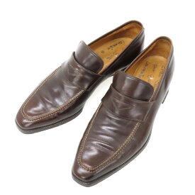 【中古】エンツォ ボナフェ Enzo Bonafe ジオット別注 カーフ レザー ローファー ブラウン【サイズ6 1/2】【S/S/A/W】【状態ランクC】【メンズ】
