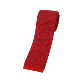 【中古】チェーザレ アットリーニ Cesare Attolini シルク ニットタイ ネクタイ レッドxブルー【S/S/A/W】【状態ランクB】【メンズ】