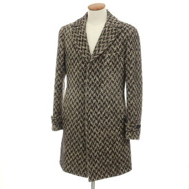 【中古】タリアトーレ TAGLIATORE ウールコットンナイロンシルクモヘヤアルパカ混 チェスターフィールドコート ベージュxブラック【サイズ48】【A/W】【状態ランクD】【メンズ】
