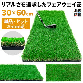 【エントリーでP10倍＆割引クーポン有】　ゴルフマット 20mm ラフ芝 ゴルフ 練習 マット 素振り スイング アイアン アプローチ Rough Turf 練習器具 室内 屋外 人工芝 SBR 30×60cm ラフ 芝生 選べるセット品 ゴルフボール