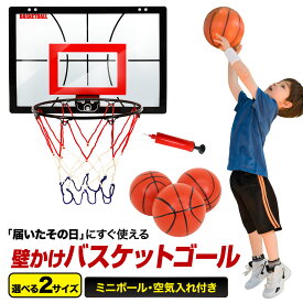 壁掛け バスケットゴール 室内 ドア掛け 家庭 子供 バスケ シュート練習 ミニバスケットボード おもちゃ ボール3個付き 空気入れセット (選べる2サイズ)