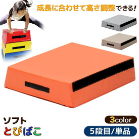跳び箱 ソフト 飛び箱 とび箱 ジョイント式 とびばこ 子供 幼児 保育園 幼稚園 小学生 運動 自宅 子ども 室内 家庭用 5段目のみ 単品 選べるカラー