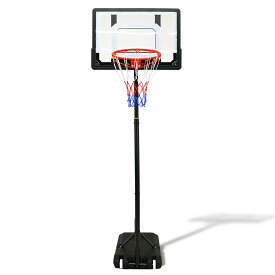 バスケットゴール 子供用 屋外 高さ5段階調節 155〜210cm バスケ リング 庭 自宅 シュート練習 トレーニング 日本語説明書 キャスター付き