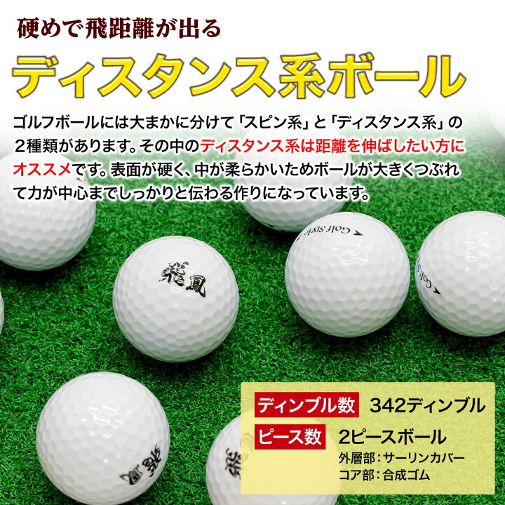 楽天市場 ゴルフボール 飛鳳 初心者向け ディスタンス系 飛距離アップ 12個セット 地球問屋